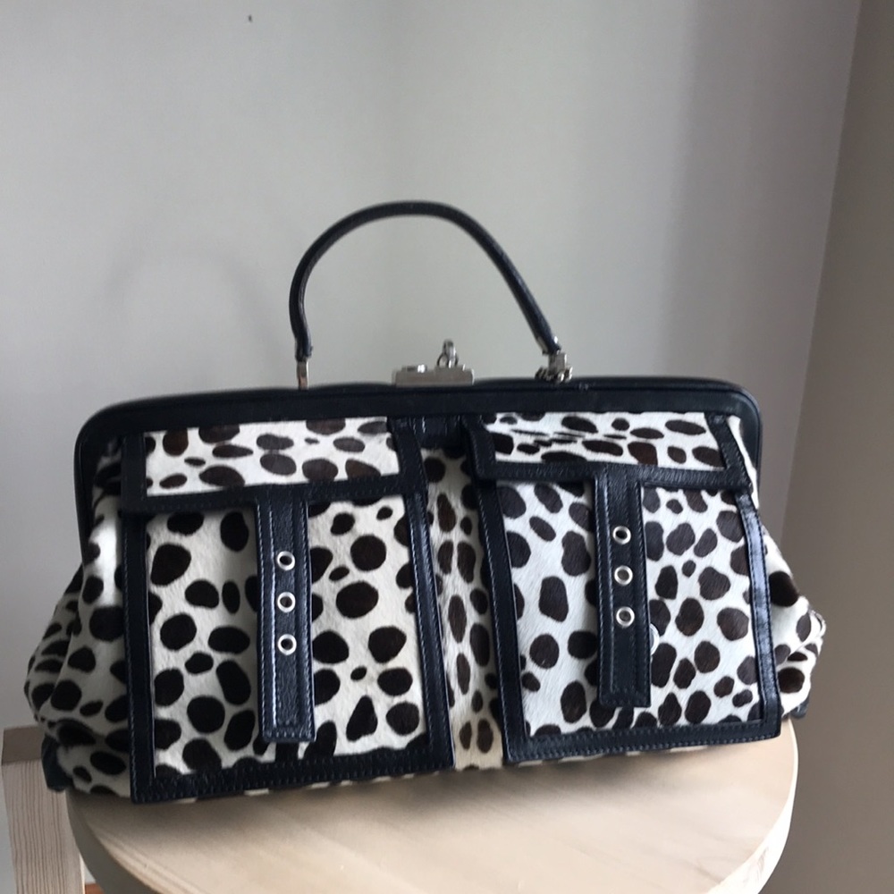 Celine printed black and white dot bag